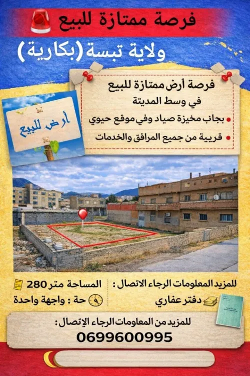 Vente Terrain Tébessa Bekkaria 
