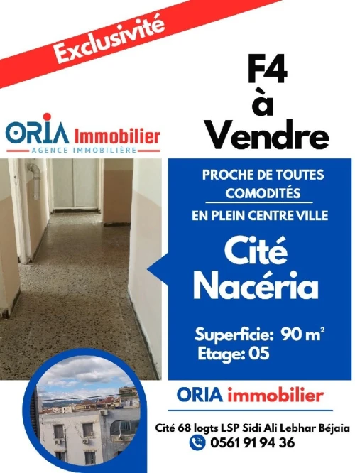 Vente Appartement F4 Béjaïa Bejaia