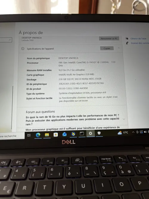 Dell latitude 7420 i5 11ème ( 16/256 ) état 8-9.5/10