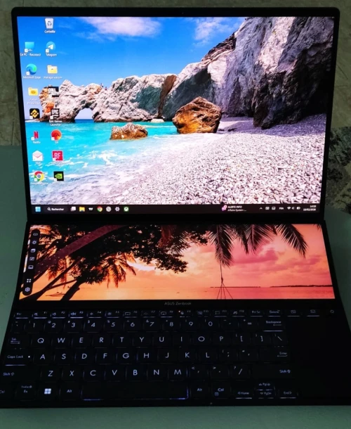 ASUS Zenbook Pro 14 Duo OLED Pantone Validated / i9 13th Gen Intel Core 13900 H/ 32Go / 1To NVMe / RTX 4050 + Intel Iris Xe, Double écran tactile, État neuf
