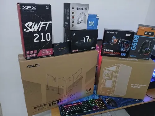 PC Gamer Complet - i5-14400F/16GB/512G/ASUS TUF Gaming Curved Full HD 180Hz/ RX6600XT GDDR6