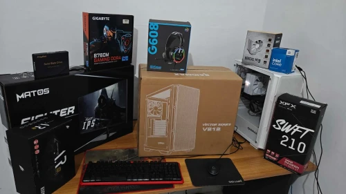 PC Gamer Complet - i5-14400F 16GB 512G GEN3 Écran 180Hz FAST IPS RX6600XT GDDR6  Packs Cadeaux