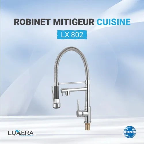 ROBINET MITIGEUR DE CUISINE A BEC RETRACTABLE