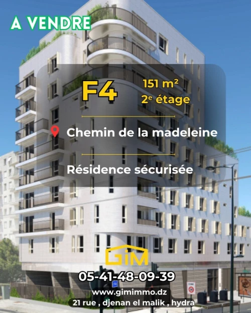 Vente Appartement F4 Alger Hydra