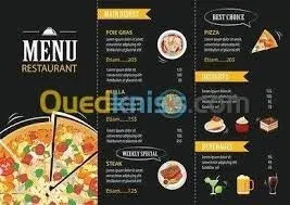 تصميم الشعارات و الصور CREATION DE LOGOS / تصميم قائمة طعام Menu / تصميم بطاقات الدعوة 