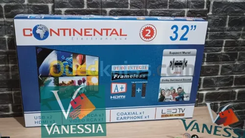 TV 32p simple marque continental+démo intégrer+support