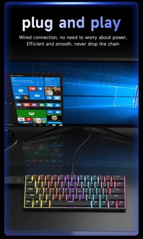 Clavier AJAZZ NK61 Mechanical Keyboard Red switches