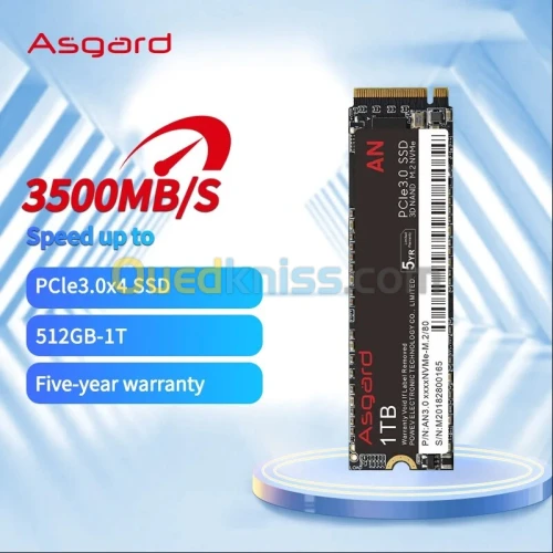 Asgard M2 SSD NVMe 1 To  3500mb/s