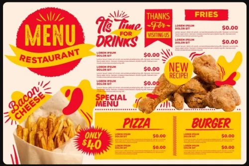 Design de menu pour Restaurant/Fast-food/Snack