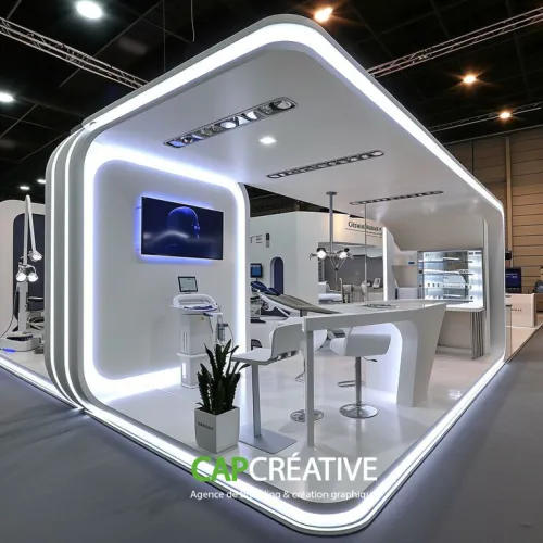 Design 3D professionnel pour stands d'exposition sur mesure - CapCreative