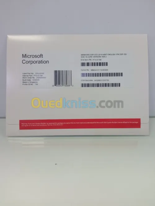 Microsoft Windows Server Standard 2019 coffret 