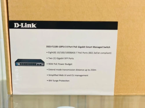SWITCH D-Link DGS-F1100-10PS-E 8-PORT GIGABIT POE