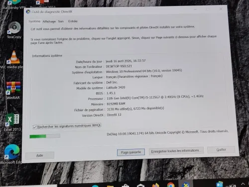 DELL LATITUDE 3420 / INTEL I5 11 EME / 8 G / 256 / 14 FHD