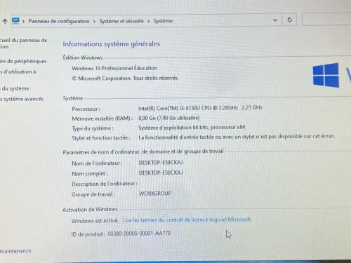DELL LATITUDE 3490 / INTEL I3 8 EME / 8 G / 128 / 14 FHD