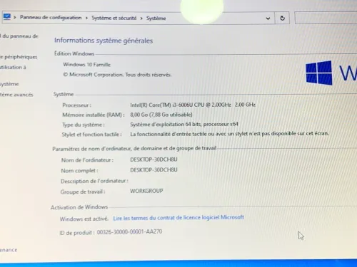 ACER ASPIRE E5-575 / I3 6EME / 8G 256 SSD /15,6 GTX 940