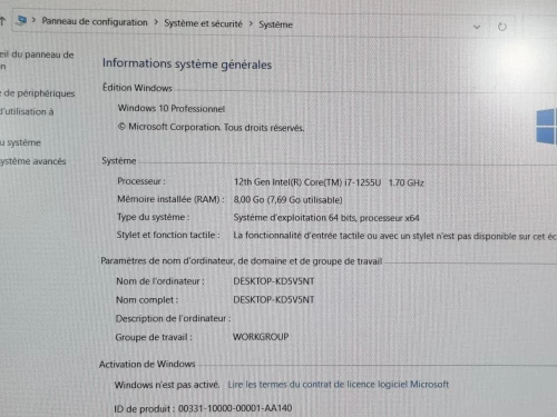 DELL LATITUDE 5530 / INTEL I7 12 EME / 8G / 512 SSD / 15.6 / FHD