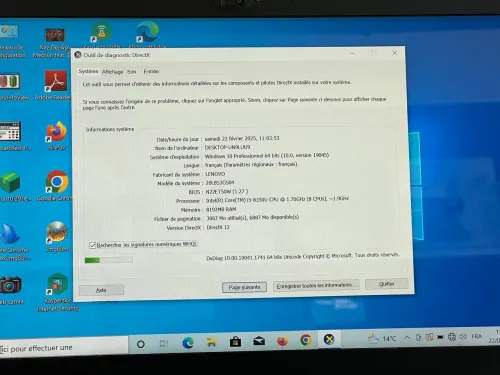 THINKPAD T480S / I5 8EME / 8G /256 SSD /14 FHD