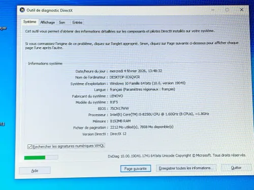 LENOVO IP 330S / INTEL I5 8EME / 8 G / 512 NVME / 15.6 FHD