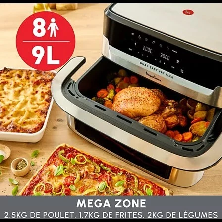Friteuse Moulinex Sans Huile Easy Fry Dual Flex 9L 2700W EZ922DF0
