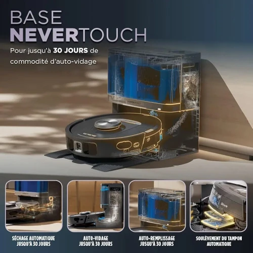  Aspirateur robot Shark PowerDetect NeverTouch Pro 2-en-1 autovidant et auto remplissant RV2800YEEU