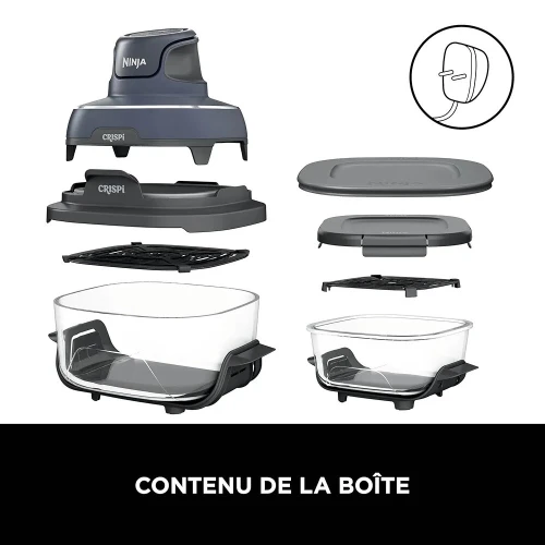 Ninja CRISPi Friteuse sans huile portable 3,8L 4-en-1 Frire sans huile 1700 W, Gris