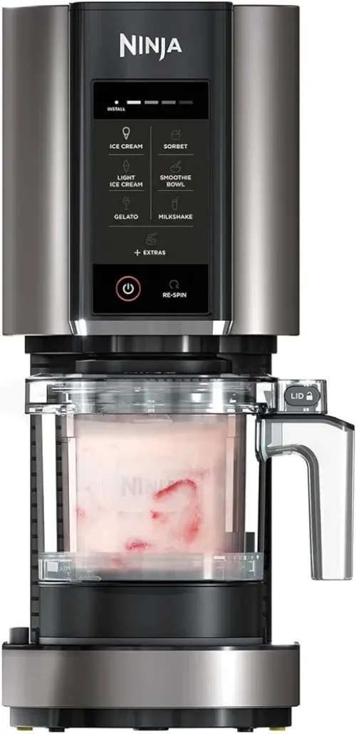 Ninja CREAMi machine à crème glacée et à desserts glacés, 7 programmes noir/argent 1,4L 800W NC300EU