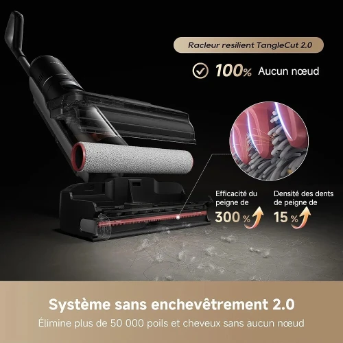 dreame H15 Mix Aspirateur Laveur 7-en-1 Bras robotique IA Nettoyage des Bords Triple 23 000 Pa