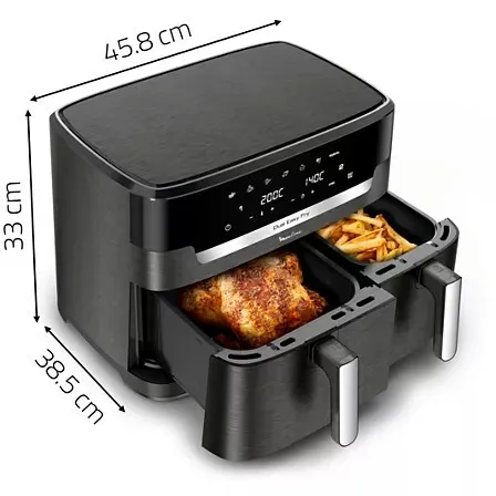 Moulinex Friteuse sans huile 11 L-2700W- XXL DUAL EASY FRY EZ942HF0 Noir