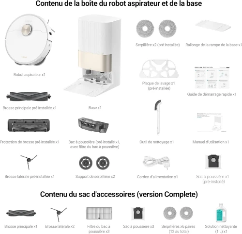 Aspirateur Robot Laveur DREAME X40 ULTRA COMPLET Couleur Blanc