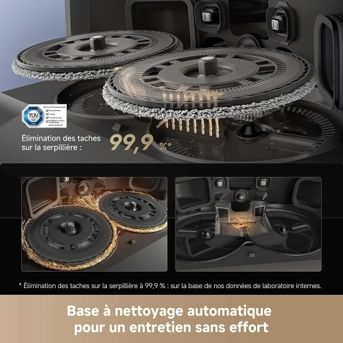 DREAME L40s Pro Ultra Robot Aspirateur 19 000 Pa Brosse Double HyperStream, Franchit 4 cm Brosse latérale extensible et relevable Nettoyage à la serpillière à l'eau chaude à 75C Auto-nettoyant3.0