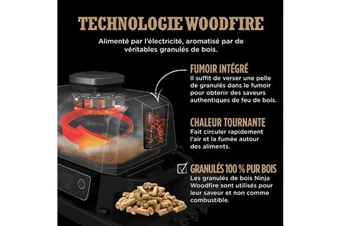 Ninja  Barbecue électrique et fumoir Woodfire OG701EU