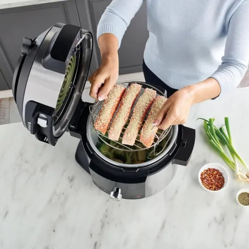 Ninja Multicuiseur Foodi MAX Air Fryer Smart Lid 14 fonctions de cuisson 7.5L Autocuiseur Cuisson sous pression Friture à l'air