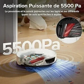 Robot Roborock S7 Max Ultra 5500Pa Lavage Séchage Et Remplissage Automatique Vocale/APP