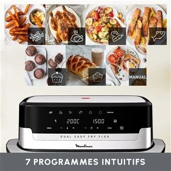 Friteuse Moulinex Sans Huile Easy Fry Dual Flex 9L 2700W EZ922DF0