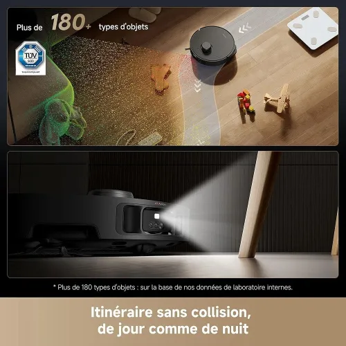 DREAME L40s Pro Ultra Robot Aspirateur 19 000 Pa Brosse Double HyperStream, Franchit 4 cm Brosse latérale extensible et relevable Nettoyage à la serpillière à l'eau chaude à 75C Auto-nettoyant3.0
