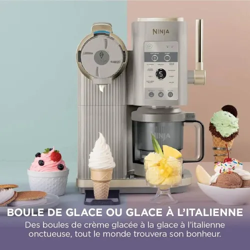 NINJA CREAMi Sorbetière Scoop and Swirl avec 2 pots 13 modes pour réaliser crèmes glacées
