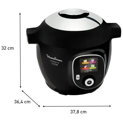 MOULINEX COOKEO+ CONNECT MULTICUISEUR INTELLIGENT 6 PROGRAMMES 200 RECETTES 6L NOIR 1600W CE867810