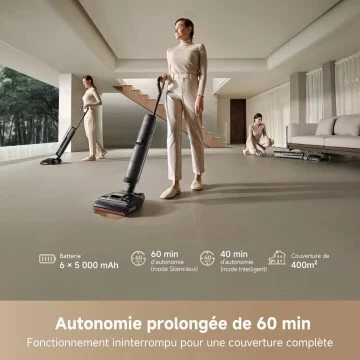 Aspirateur Laveur dreame H15 Pro 21kPa-séchage 5 Min 90C- portée à Plat 180 degrees -1h autonomie