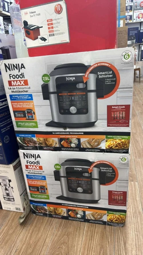 Ninja Multicuiseur Foodi MAX Air Fryer Smart Lid 14 fonctions de cuisson 7.5L Autocuiseur Cuisson sous pression Friture à l'air