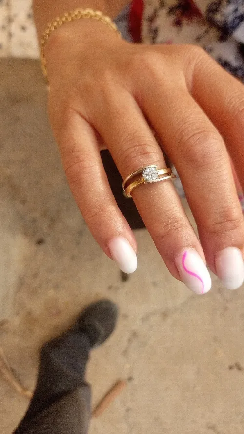 Bague diamant deux or
