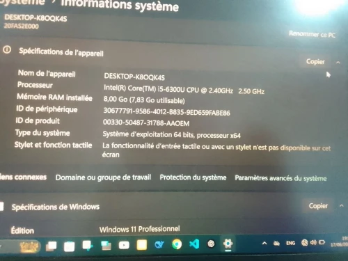 PC Lenovo ThinkPad T460s - i5 / 8Go / SSD 256Go - Windows 11