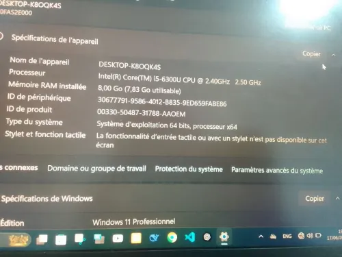 PC Lenovo ThinkPad T460s - i5 / 8Go / SSD 256Go - Windows 11