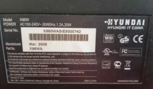 Écran hyundai VGA 50/60hz