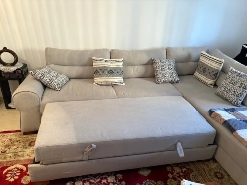 Canape lit d'angle gris convertible