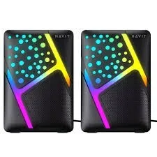 HAVIT SK763 - ENCEINTE GAMING STÉRÉO RGB - HAUT-PARLEURS FILAIRES USB - SON CLAIR - COMPACT - NOIR