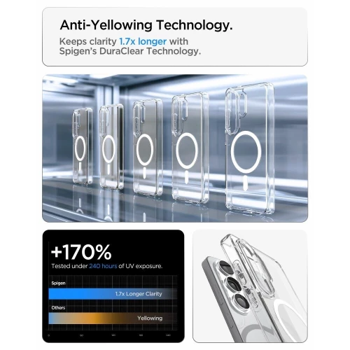 Antichoc Samsung Galaxy S26 Ultra Transparent Magsafe Spigen Ultra Hybrid Mag MagSafe Case S26 Ultra Pochette - Clear and White