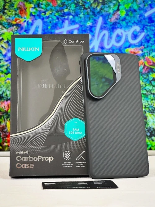Antichoc Samsung S26 Ultra Nillkin CarboProp Case Avec Protection Camera Cover and Stand Coque Samsung Galaxy S26 Ultra Aramid Fiber