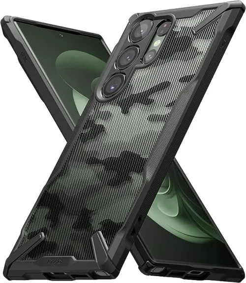 Antichoc Camo Black Samsung Galaxy S23 Ultra Solide Rigide Coque de Protection