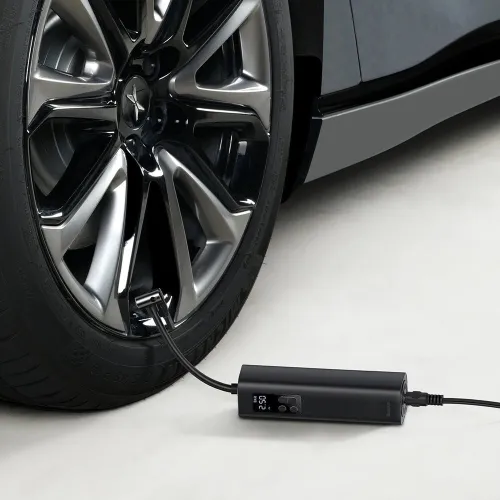 Baseus Compresseur Gonfleur pneus Voiture Allume-Cigare 12V avec Affichage Mini Tire Compressor