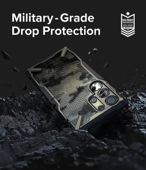 Ringke Coque Samsung Galaxy S23 Ultra Antichoc Protection Résistant aux Rayures Rigide Camo Black